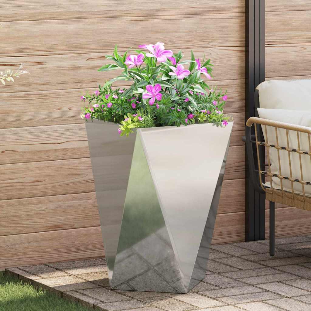Planteringskärl 2 pcs Silver 50 x 50 x 75 cm Galvaniserat Stål