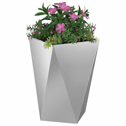 Planteringskärl 2 pcs Silver 50 x 50 x 75 cm Galvaniserat Stål