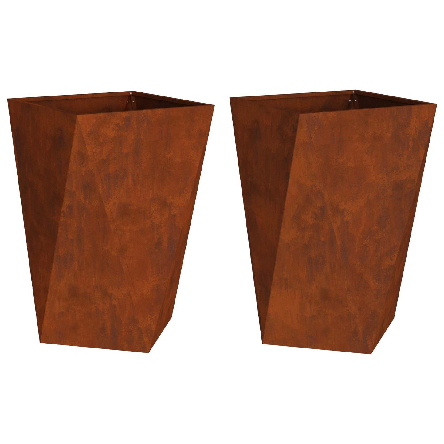 Planteringskärl 2 pcs Rostig 50 x 50 x 75 cm
