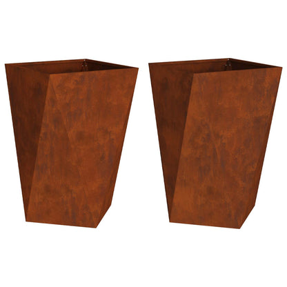 Planteringskärl 2 pcs Rostig 50 x 50 x 75 cm