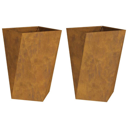 Planteringskärl 2 pcs Rostig 50 x 50 x 75 cm
