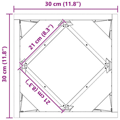 Planteringskärl Vit 30 x 30 x 30 cm Stål