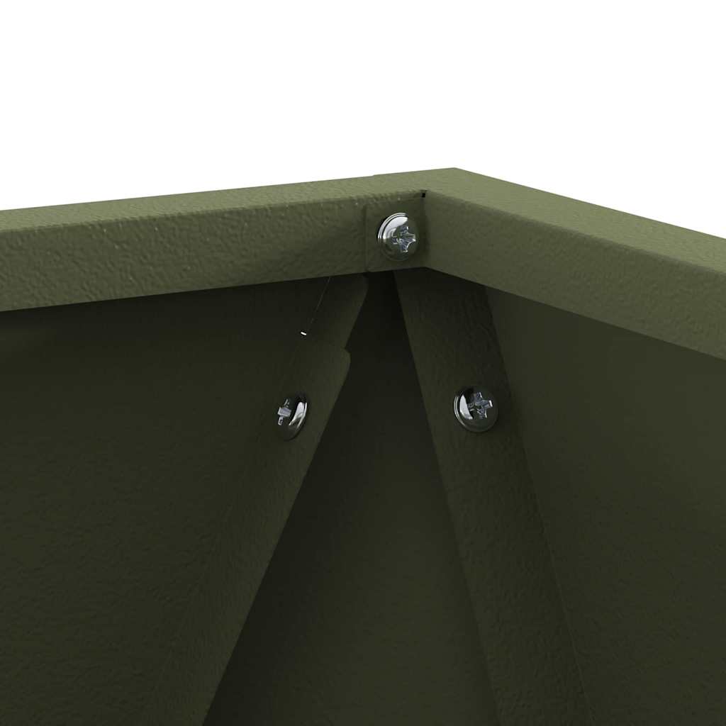 Planteringskärl 2 pcs Olivgrön 30 x 30 x 30 cm Stål