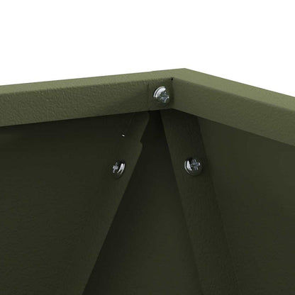 Planteringskärl 2 pcs Olivgrön 30 x 30 x 30 cm Stål