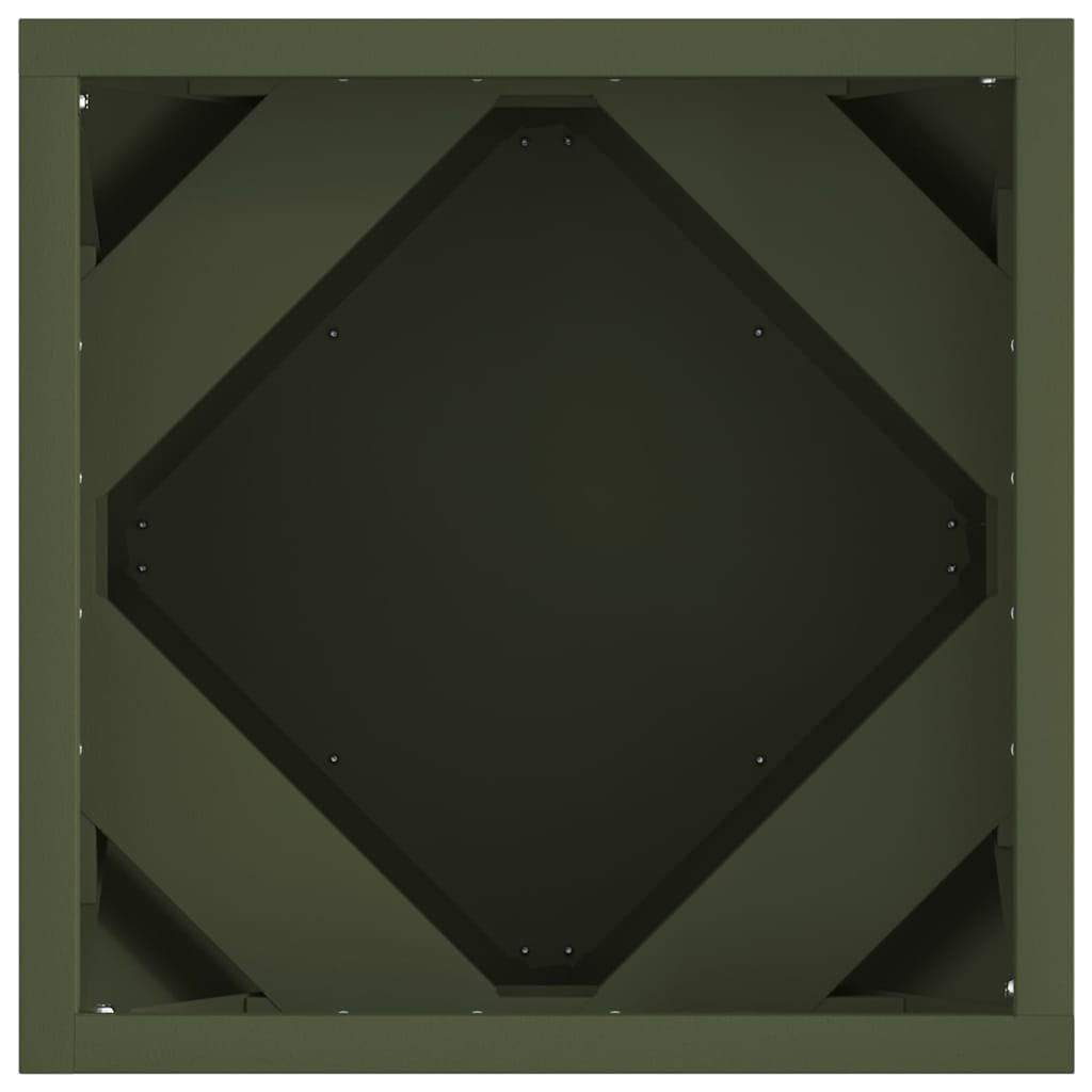 Planteringskärl 2 pcs Olivgrön 30 x 30 x 30 cm Stål