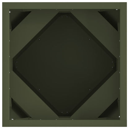 Planteringskärl 2 pcs Olivgrön 30 x 30 x 30 cm Stål