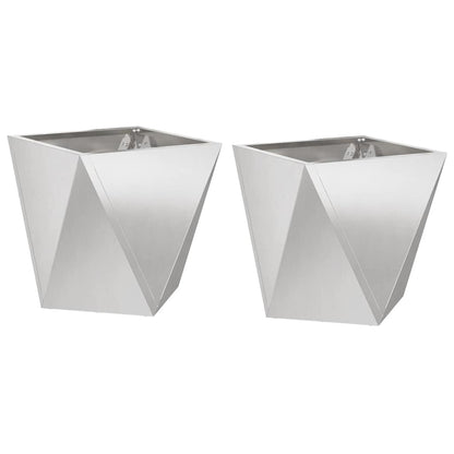 Planteringskärl 2 pcs Silver 30 x 30 x 30 cm Rostfritt stål
