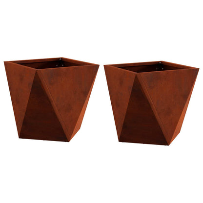 Planteringskärl 2 pcs Rostig 30 x 30 x 30 cm