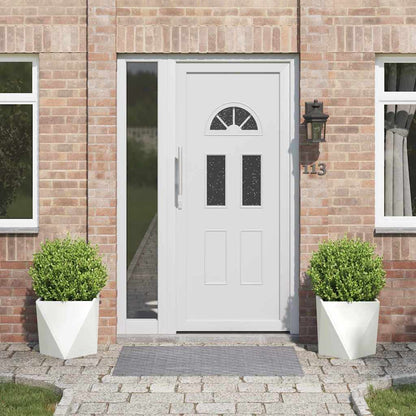 Planteringskärl 2 pcs Vit 40 x 40 x 40 cm Stål