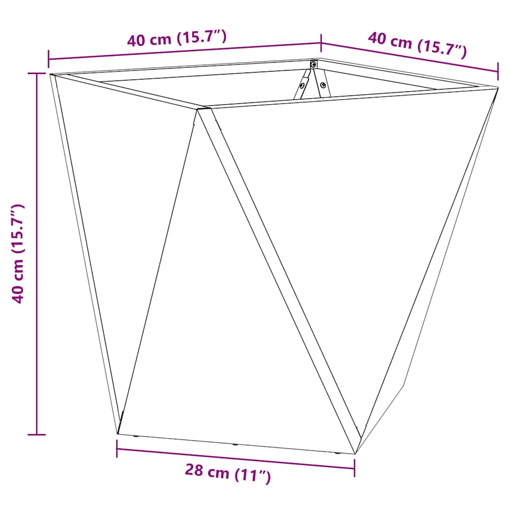 Planteringskärl 2 pcs Vit 40 x 40 x 40 cm Stål