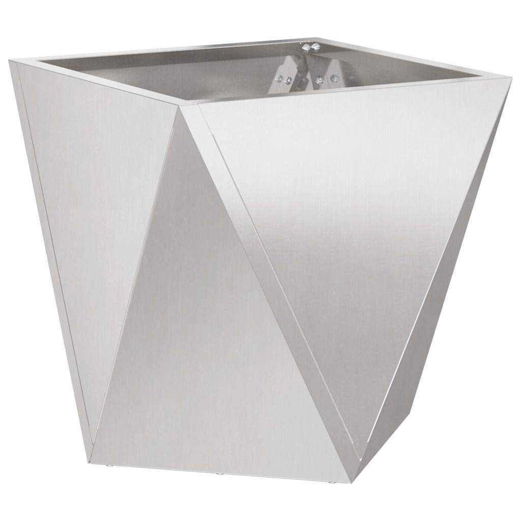 Planteringskärl 2 pcs Silver 40 x 40 x 40 cm Rostfritt stål