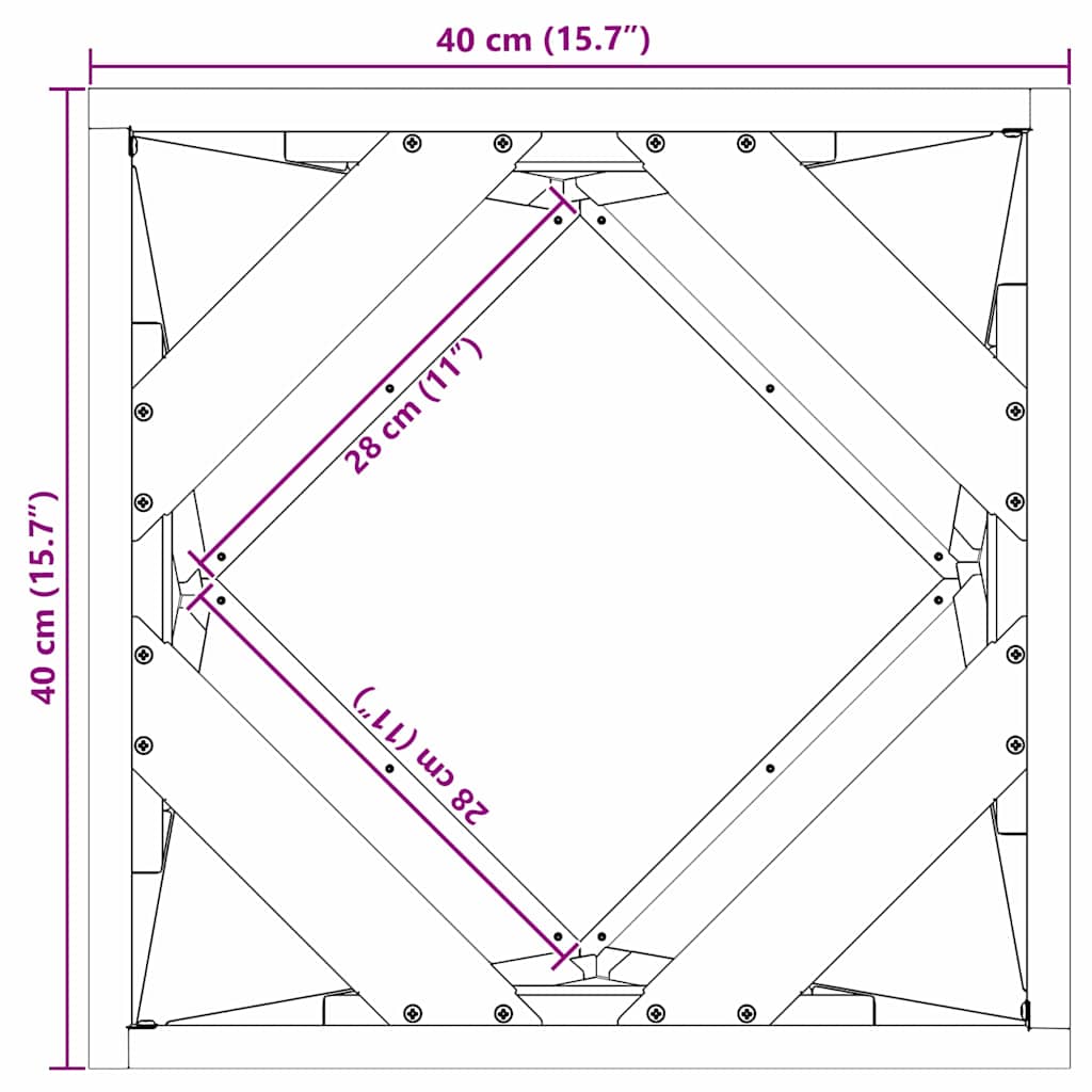 Planteringskärl Silver 40 x 40 x 40 cm Galvaniserat Stål