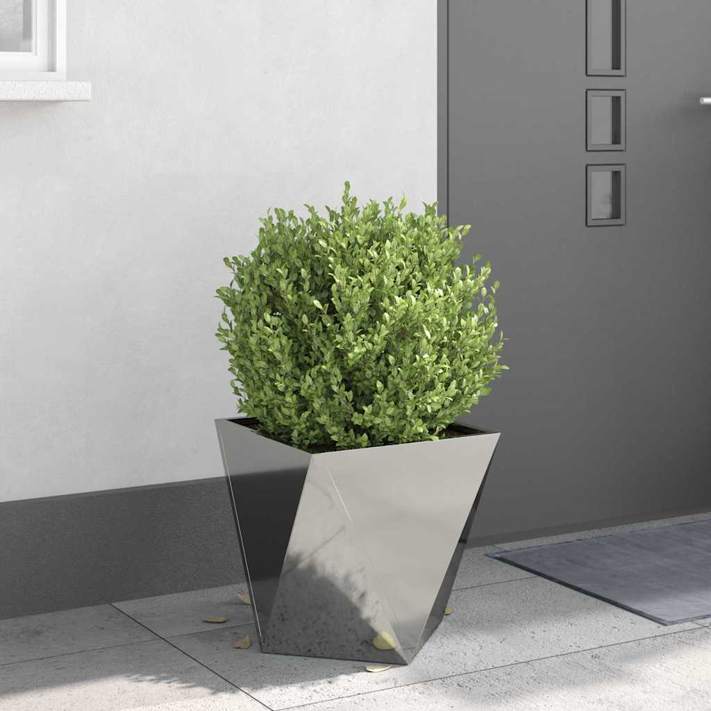 Planteringskärl 2 pcs Silver 40 x 40 x 40 cm Galvaniserat Stål