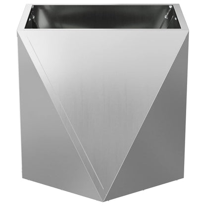 Planteringskärl 2 pcs Silver 40 x 40 x 40 cm Galvaniserat Stål