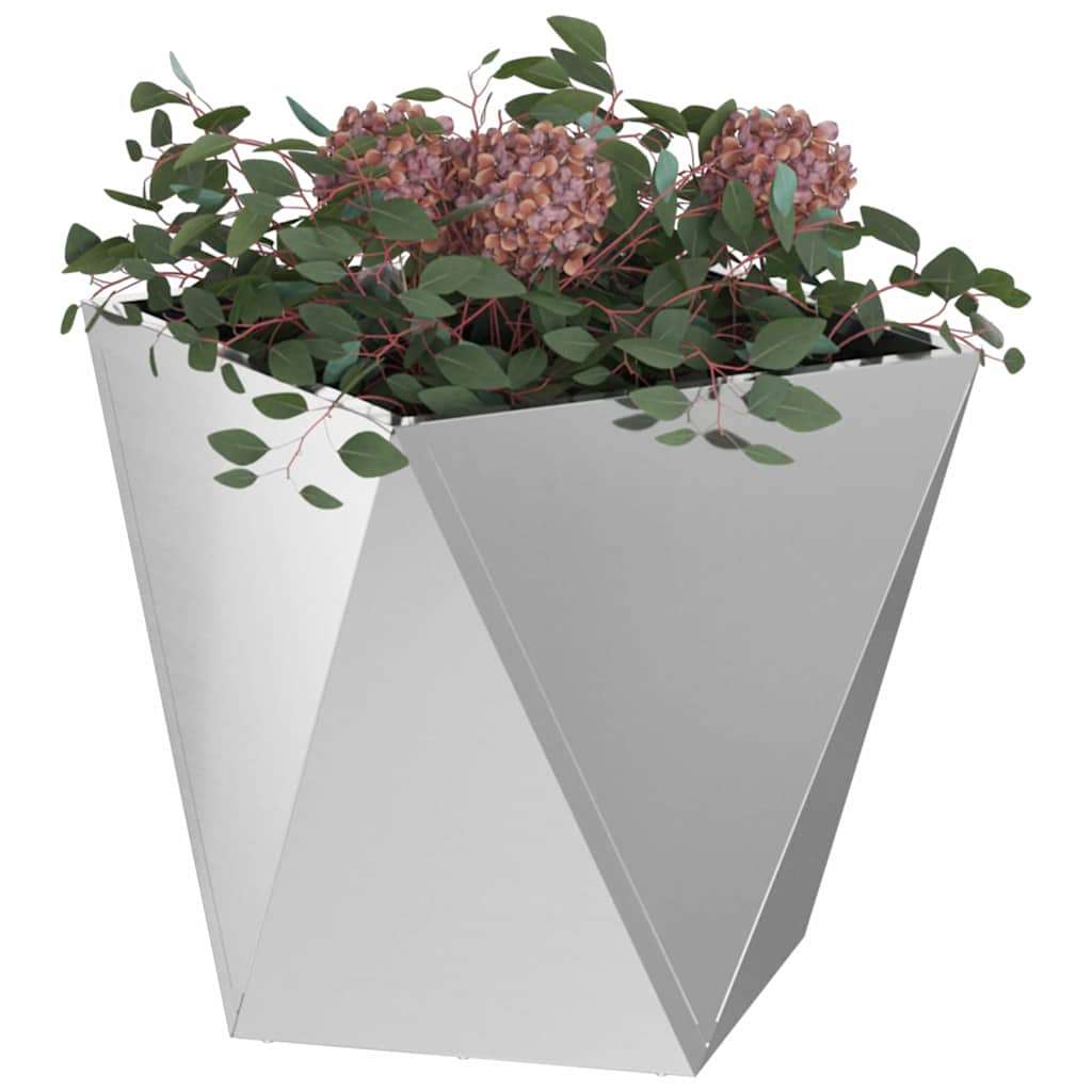 Planteringskärl 2 pcs Silver 40 x 40 x 40 cm Galvaniserat Stål