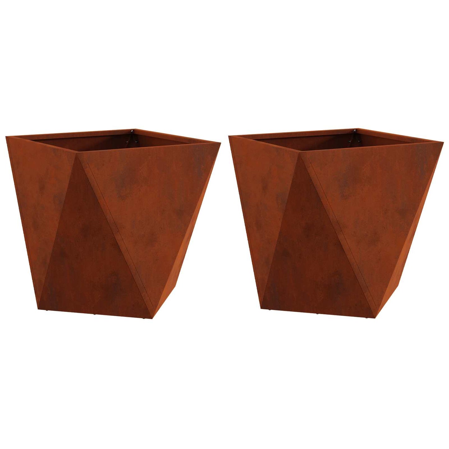 Planteringskärl 2 pcs Rostig 40 x 40 x 40 cm