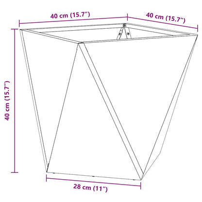 Planteringskärl 2 pcs Rostig 40 x 40 x 40 cm