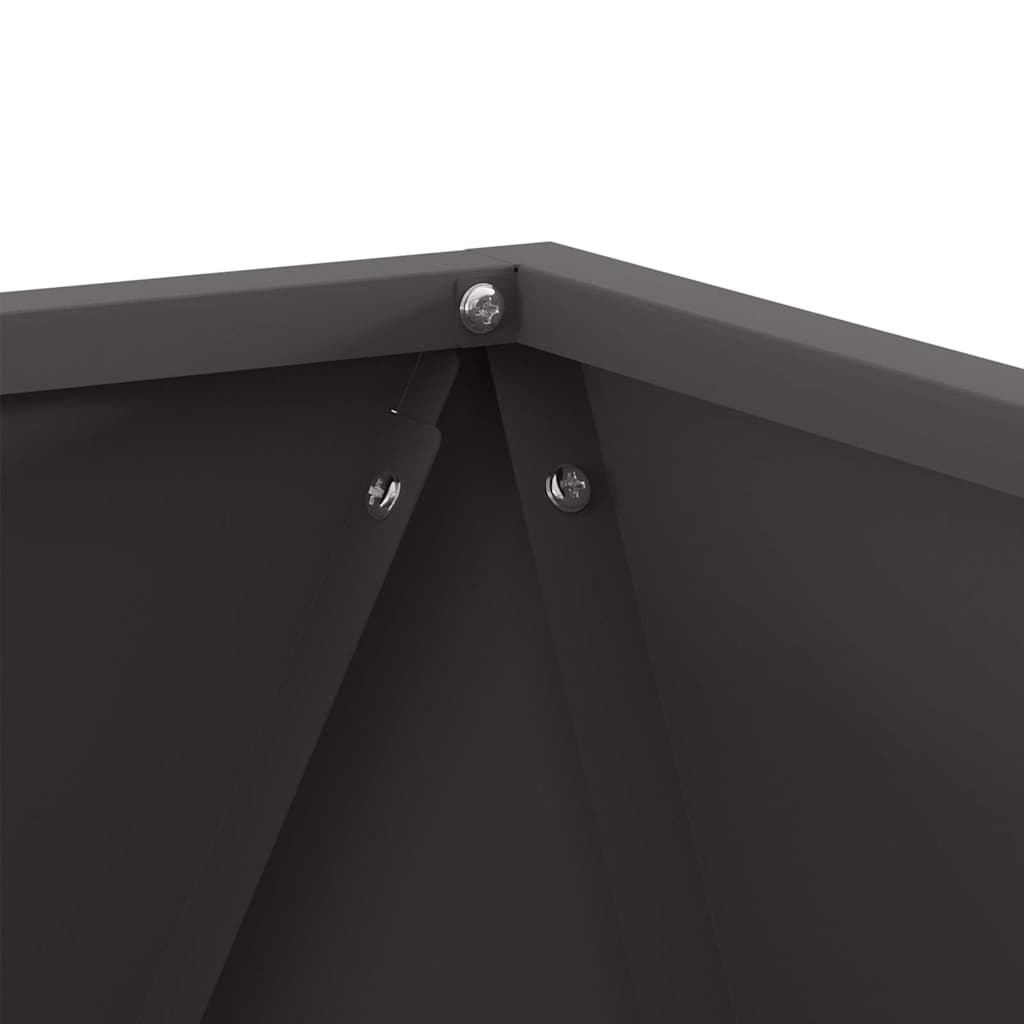 Planteringskärl 2 pcs Svart 50 x 50 x 50 cm Stål