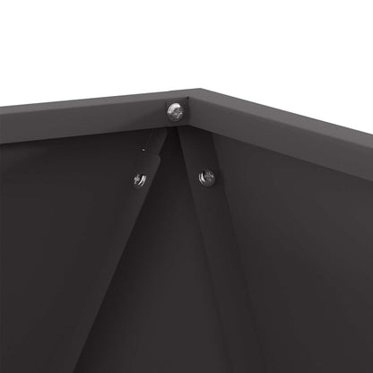 Planteringskärl 2 pcs Svart 50 x 50 x 50 cm Stål