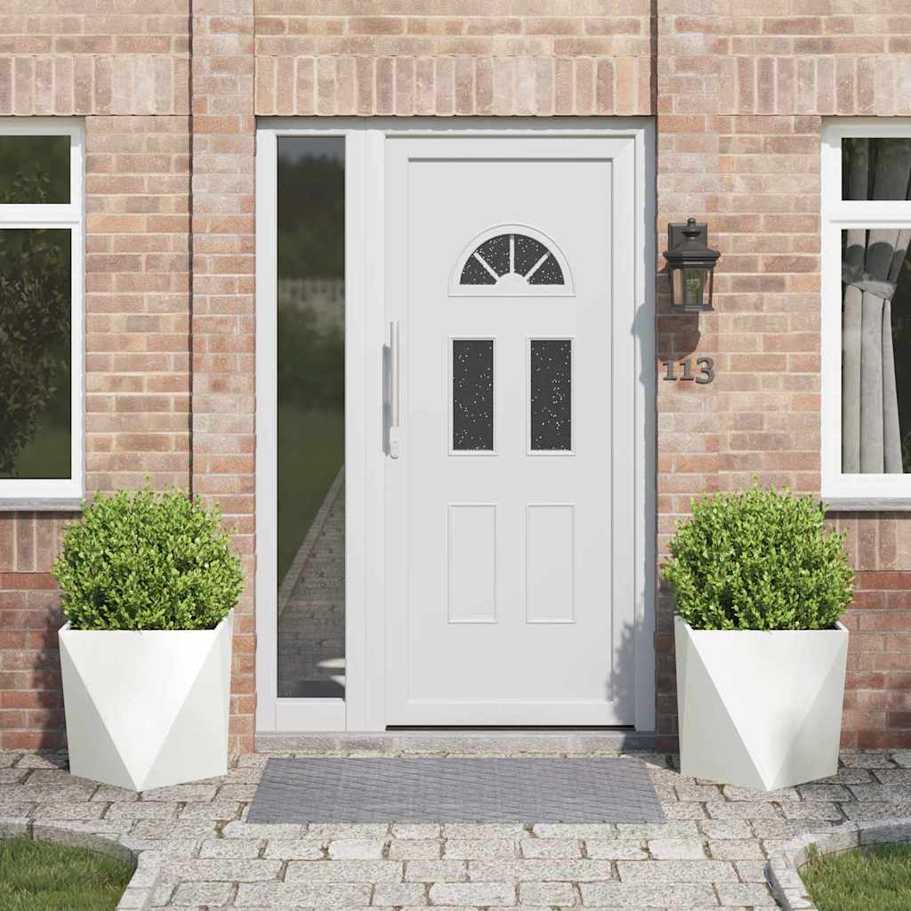 Planteringskärl 2 pcs Vit 50 x 50 x 50 cm Stål