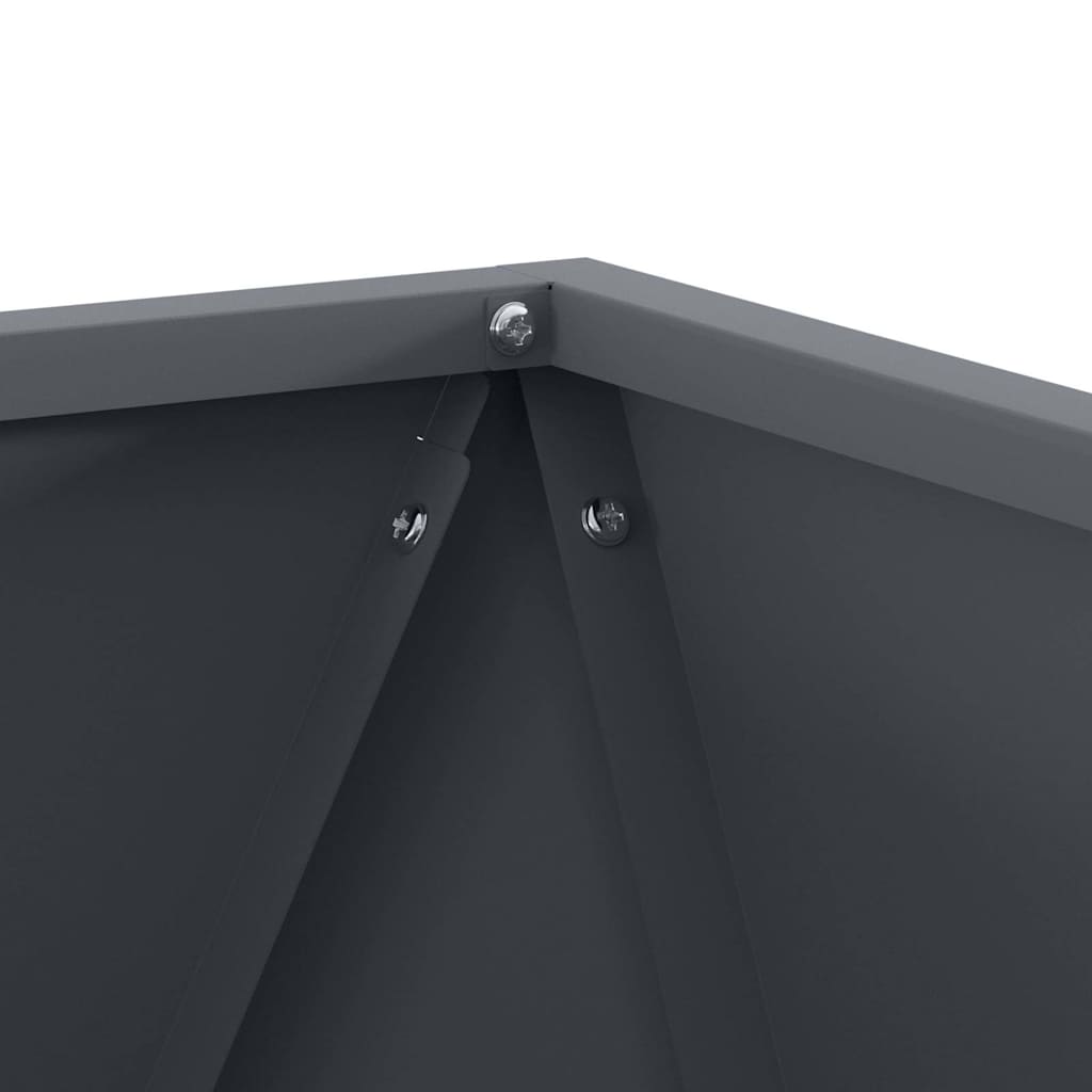 Planteringskärl 2 pcs Antracit 50 x 50 x 50 cm Stål