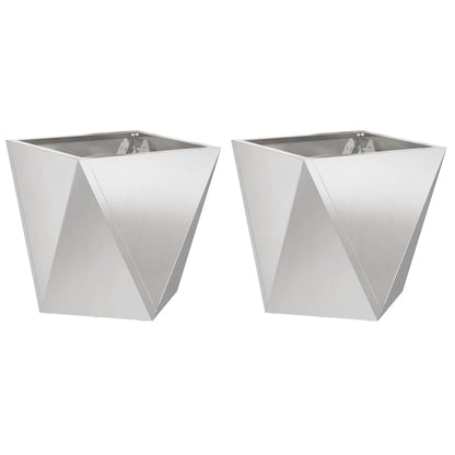 Planteringskärl 2 pcs Silver 50 x 50 x 50 cm Rostfritt stål