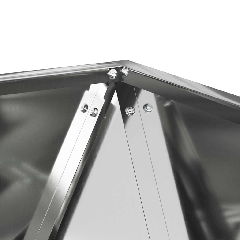 Planteringskärl 2 pcs Silver 50 x 50 x 50 cm Galvaniserat Stål