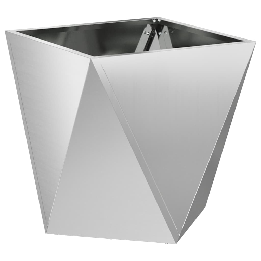 Planteringskärl 2 pcs Silver 50 x 50 x 50 cm Galvaniserat Stål