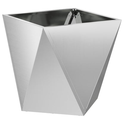 Planteringskärl 2 pcs Silver 50 x 50 x 50 cm Galvaniserat Stål
