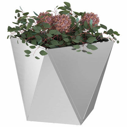 Planteringskärl 2 pcs Silver 50 x 50 x 50 cm Galvaniserat Stål