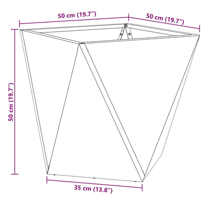 Planteringskärl 2 pcs Rostig 50 x 50 x 50 cm