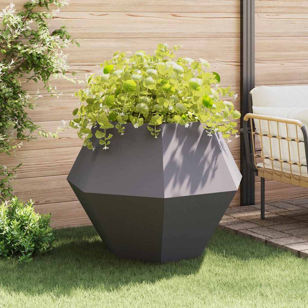 Planteringskärl 2 pcs Svart 100 x 100 x 80 cm Stål