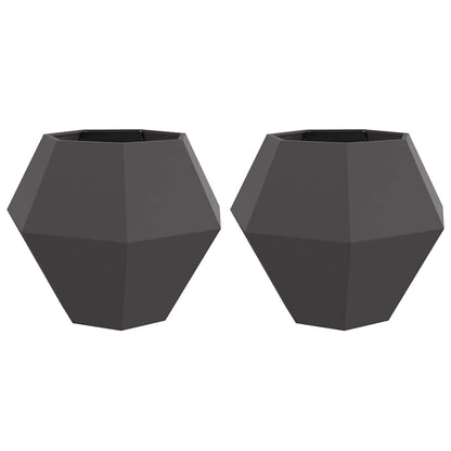 Planteringskärl 2 pcs Svart 100 x 100 x 80 cm Stål