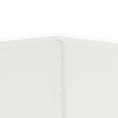 Planteringskärl 2 pcs Vit 100 x 100 x 80 cm Stål