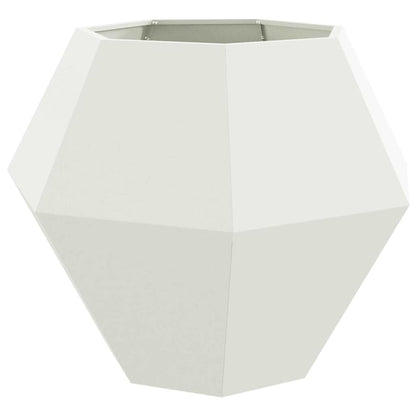 Planteringskärl 2 pcs Vit 100 x 100 x 80 cm Stål