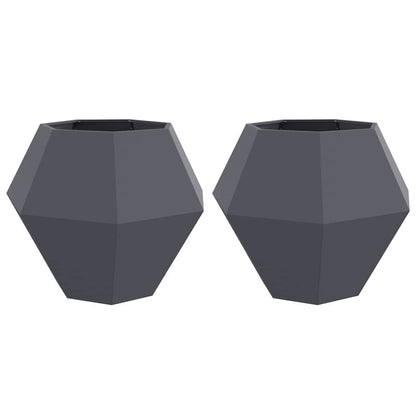 Planteringskärl 2 pcs Antracit 100 x 100 x 80 cm Stål
