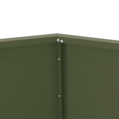 Planteringskärl 2 pcs Olivgrön 100 x 100 x 80 cm Stål