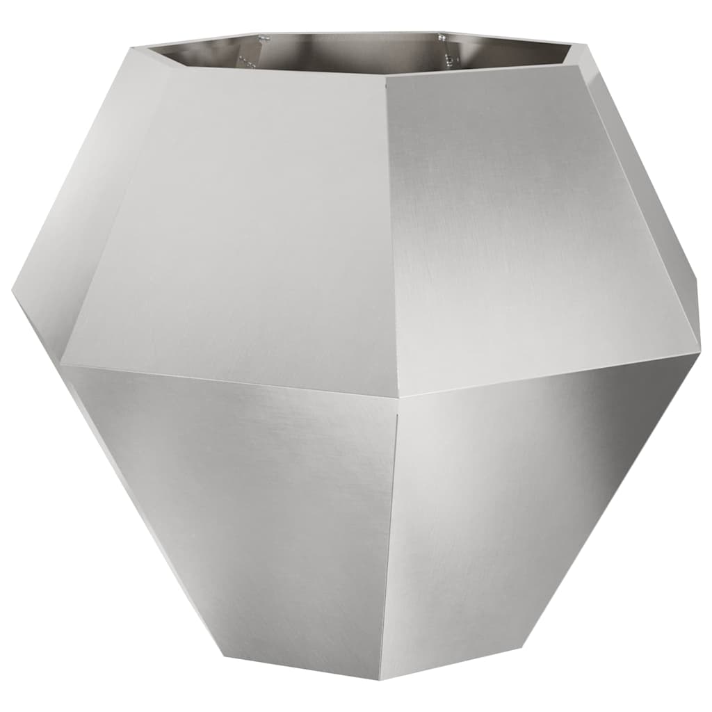 Planteringskärl 2 pcs Silver 100 x 100 x 80 cm Rostfritt stål