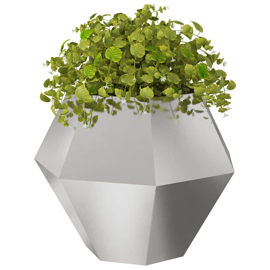 Planteringskärl 2 pcs Silver 100 x 100 x 80 cm Rostfritt stål