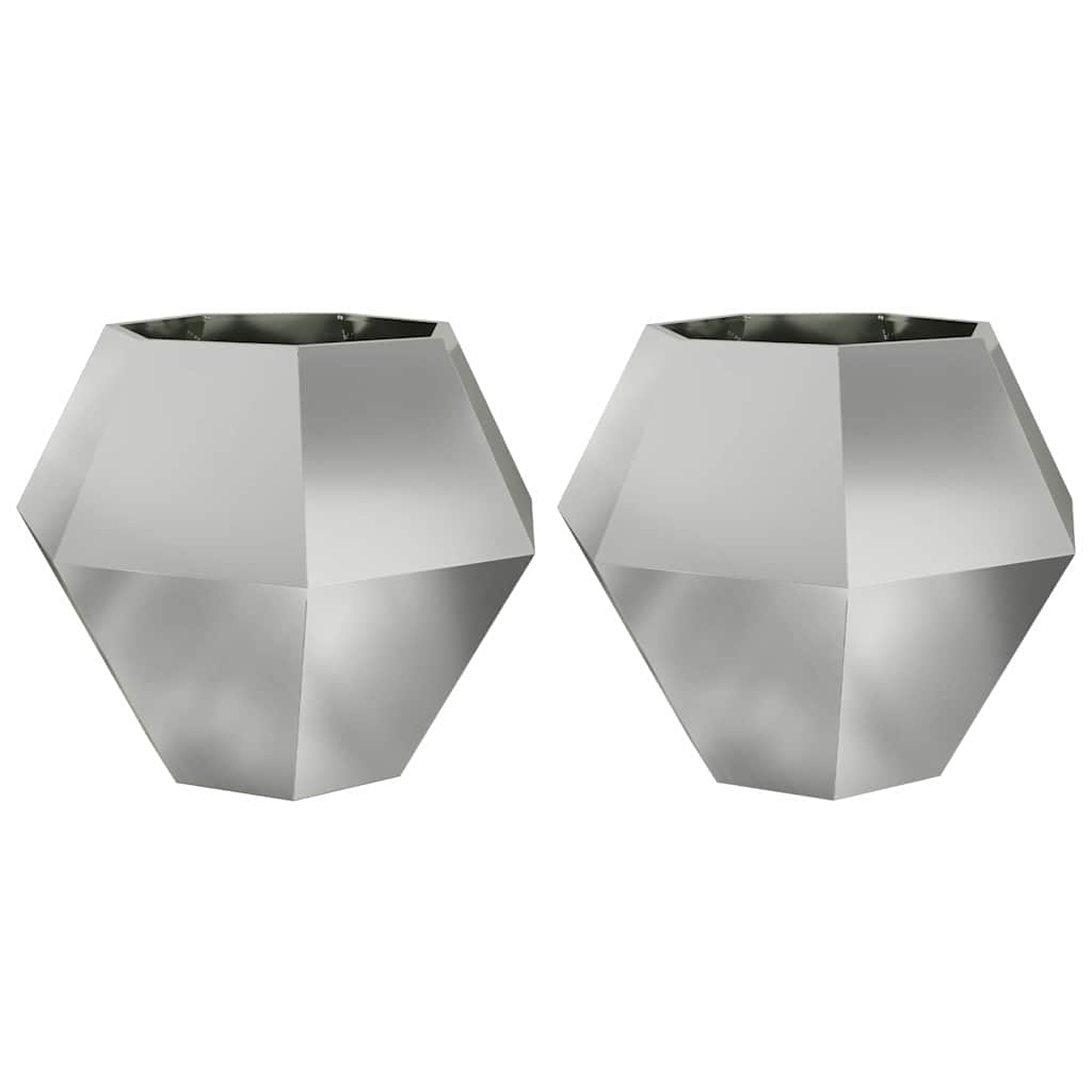 Planteringskärl 2 pcs Silver 100 x 100 x 80 cm