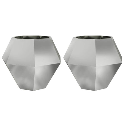 Planteringskärl 2 pcs Silver 100 x 100 x 80 cm