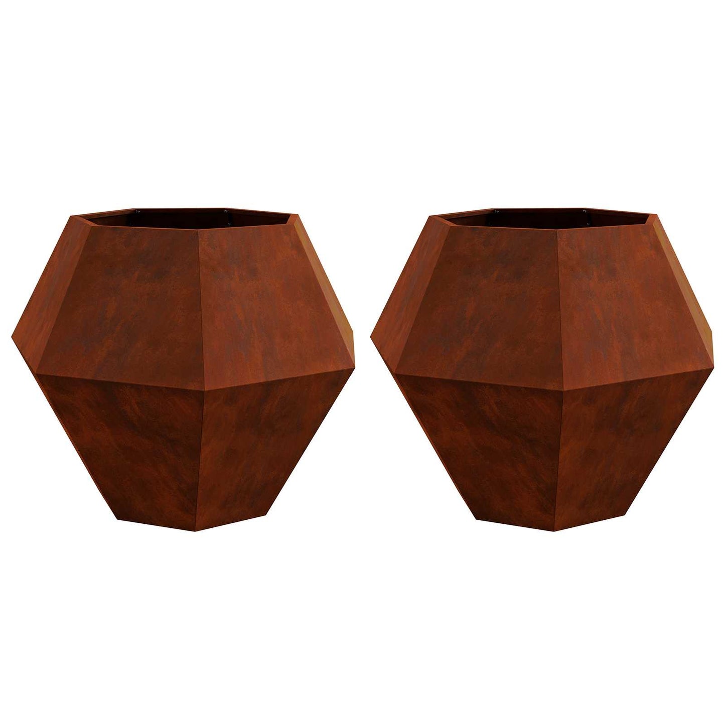 Planteringskärl 2 pcs Rostig 100 x 100 x 80 cm