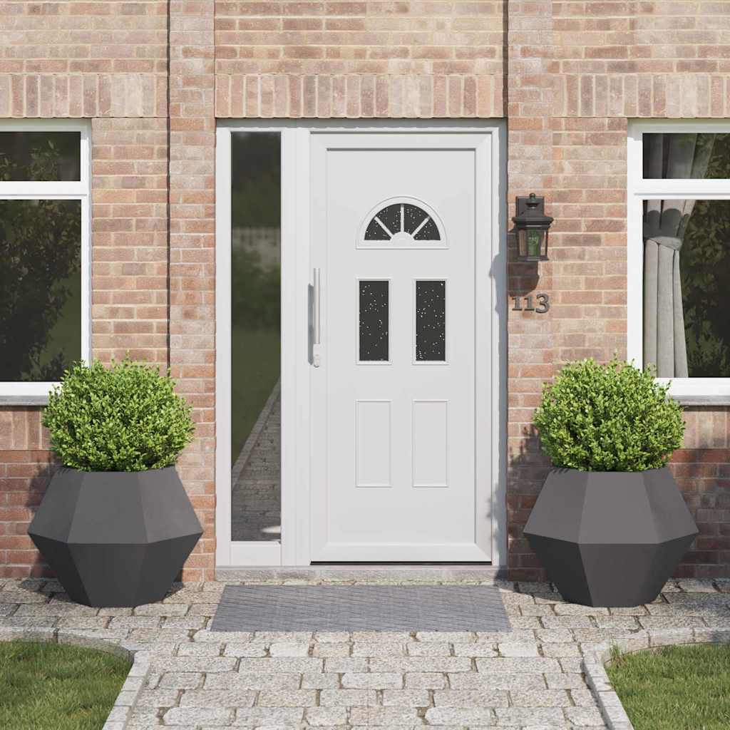 Planteringskärl 2 pcs Svart 75 x 75 x 60 cm Stål