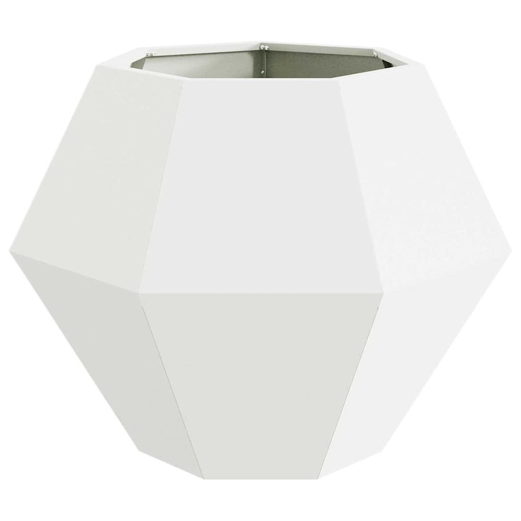 Planteringskärl 2 pcs Vit 75 x 75 x 60 cm Stål