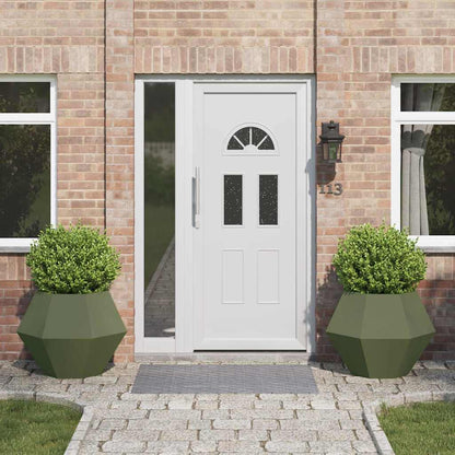 Planteringskärl 2 pcs Olivgrön 75 x 75 x 60 cm Stål