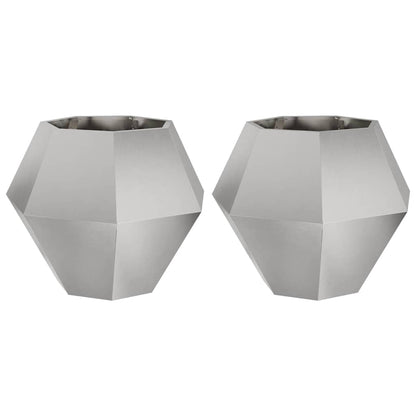 Planteringskärl 2 pcs Silver 75 x 75 x 60 cm Rostfritt stål