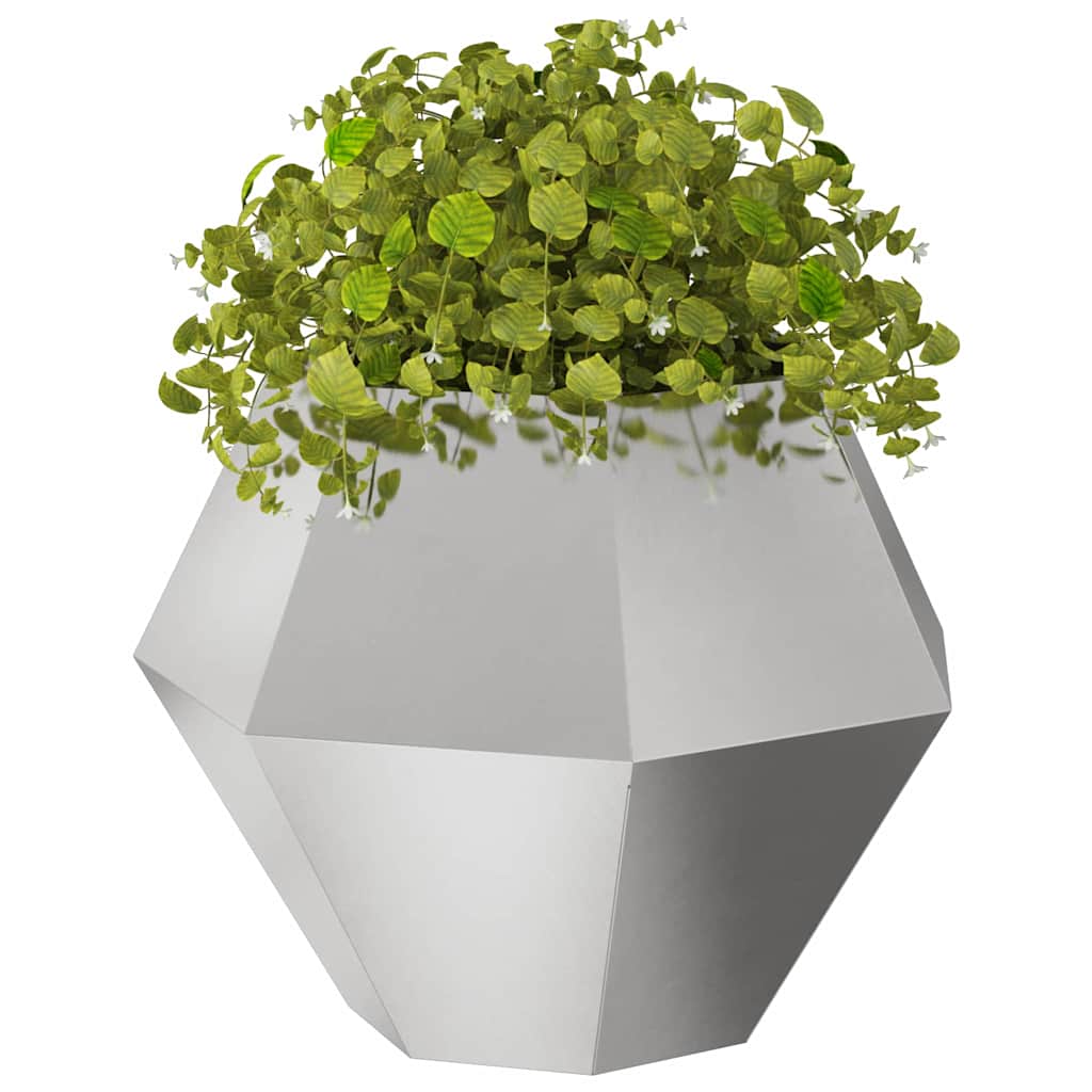 Planteringskärl 2 pcs Silver 75 x 75 x 60 cm Rostfritt stål