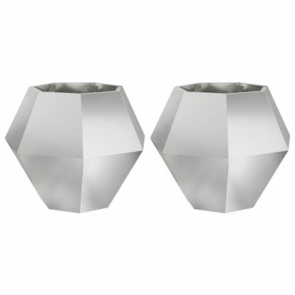 Planteringskärl 2 pcs Silver 75 x 75 x 60 cm Galvaniserat Stål