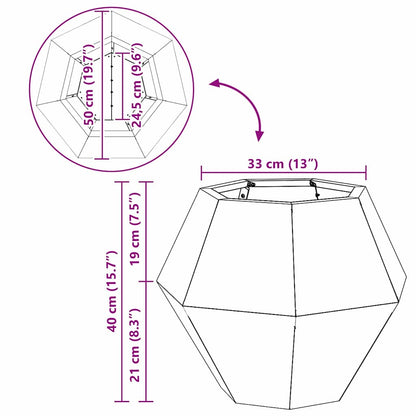 Planteringskärl Vit 50 x 50 x 40 cm Stål