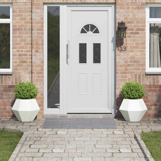 Planteringskärl 2 pcs Vit 50 x 50 x 40 cm Stål